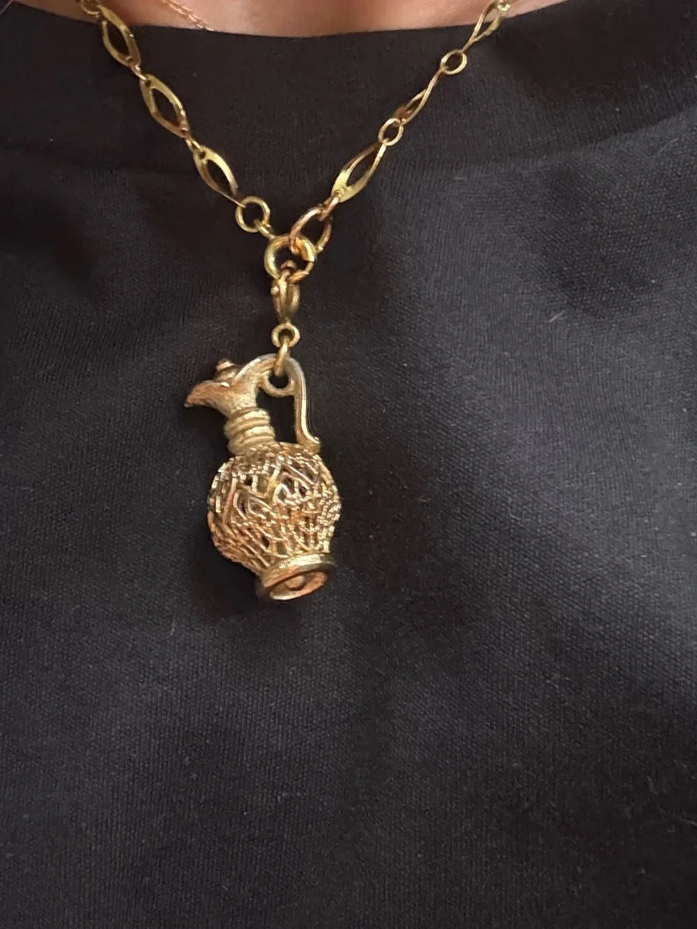 Gold-tone Filigree Pitcher Charm